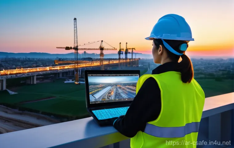 건설안전기사로 경력을 쌓아가는 방법 - **Prompt:** A highly detailed, realistic photograph of a male structural safety engineer, in his lat...